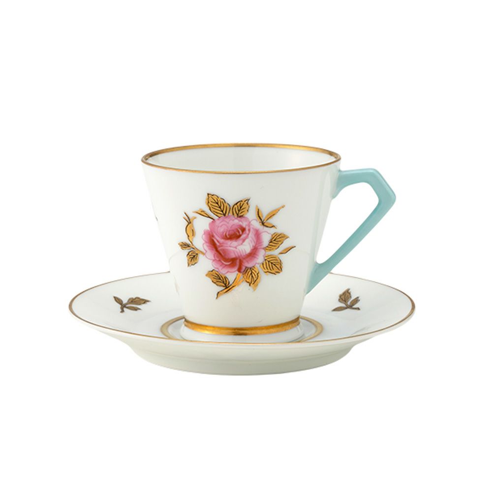1点限り】オールドノリタケ 金彩 薔薇文 デミタスカップ＆ソーサー